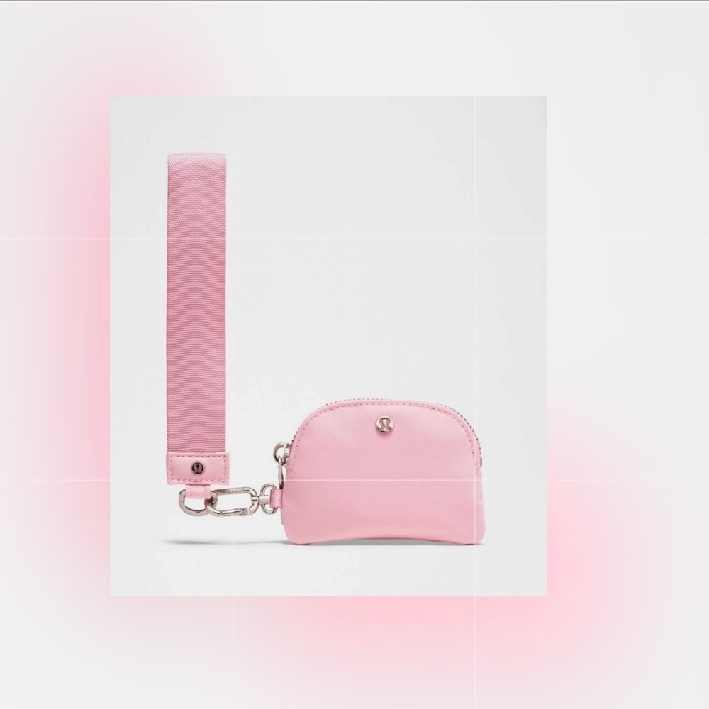 💕Lululemon Dual Pouch Wristlet Plush Fleece💕Pink Tide💕Pouches can be separated💕 - Picture 2 of 12